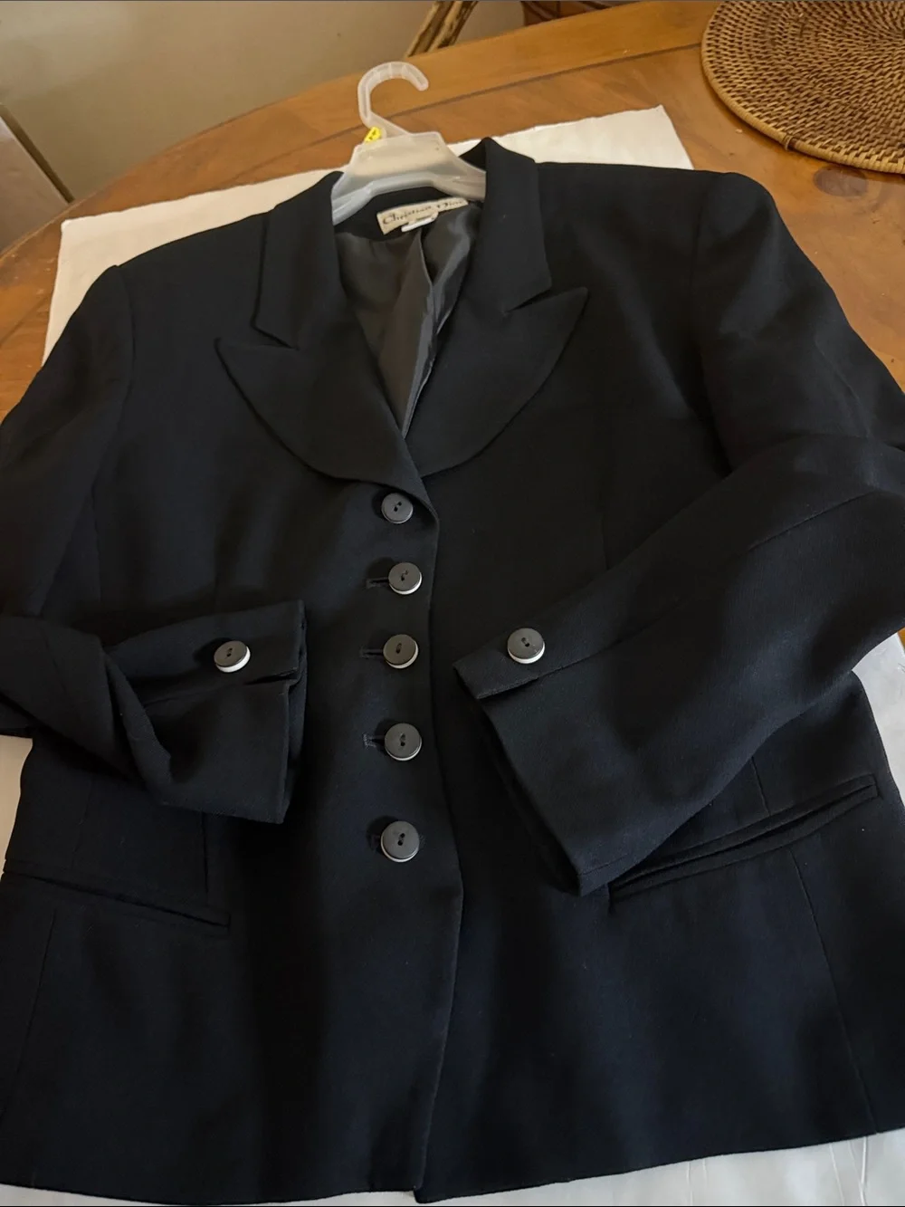 Dior  vintage Black Women's Tailored Blazer with Button Front